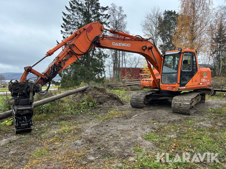 Grävmaskin Daewoo 130 LC-V med rotortilt och redskap