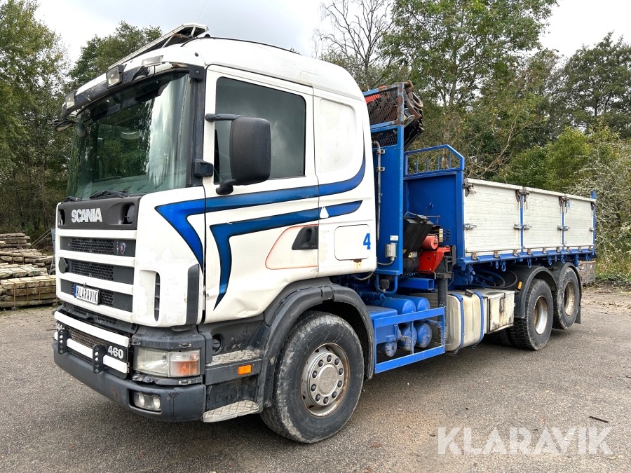 Lastbil Scania R144GB 6x2 NZ 460 med kran