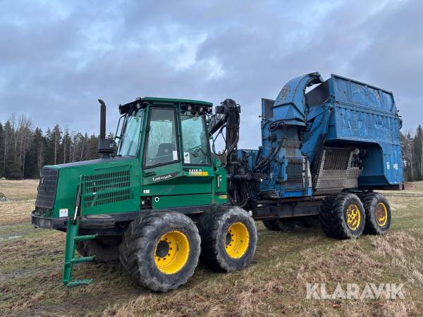 Skotarburen flishugg Tiberjack 1410 D med flishugg Bruks 805