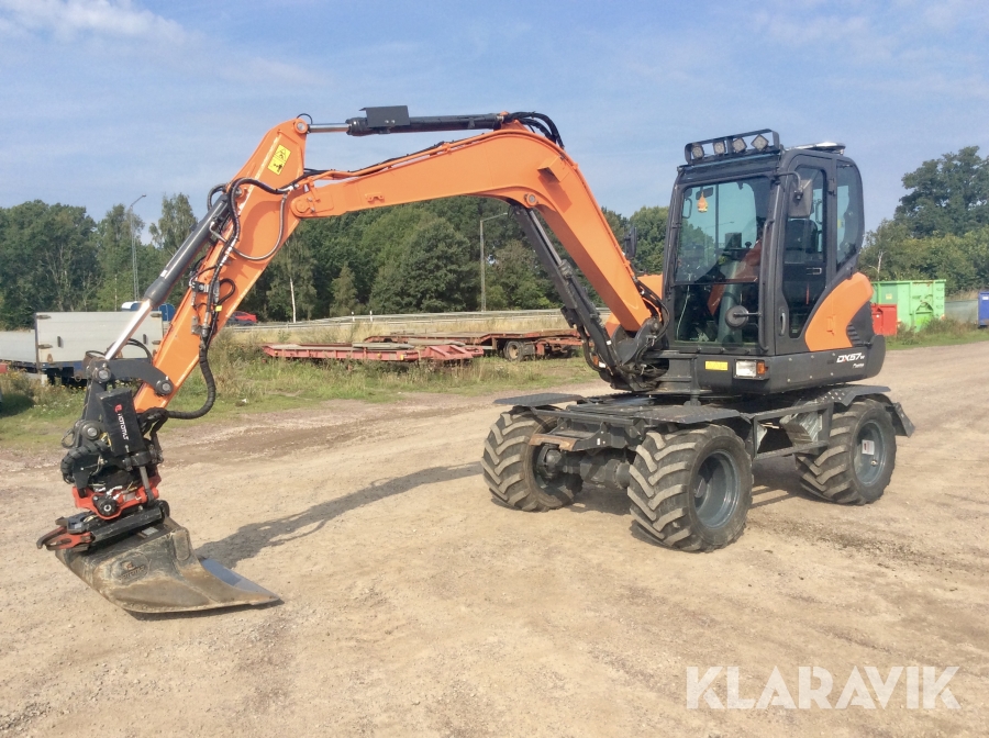 Hjulgrävare Doosan DX 57W-5 med Rototilt & Waldungvagn