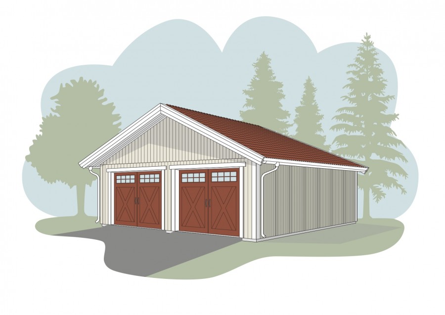 Garage i moduler ca 53kvm, dubbelport