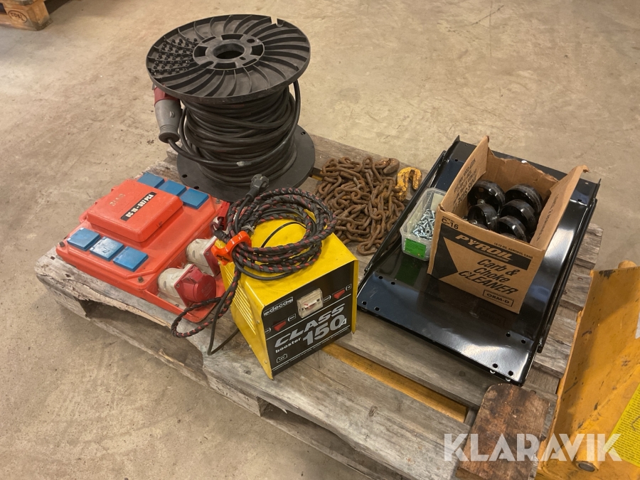 Parti med bil- och eltillbehör