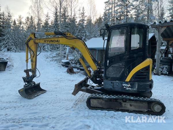 Minigrävmaskin Hyundai Robex 35Z-7 med vagn och redskap