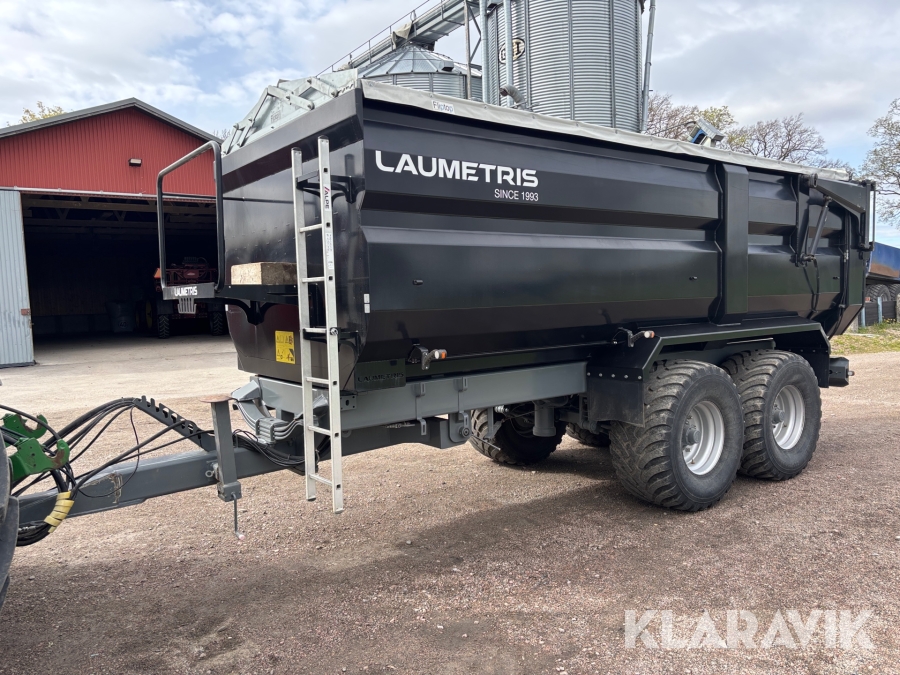 Spannmålskärra / traktorkärra Laumetris PTL-16 med fliptop kapell och tipp