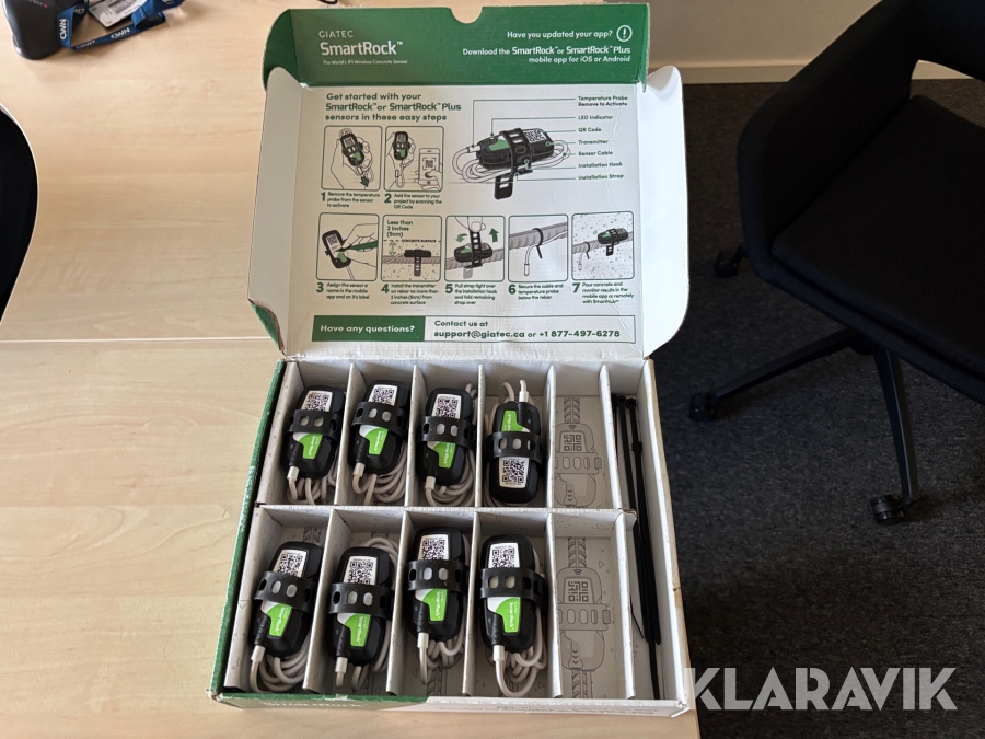 Digital hållfasthetsmätning av betong Giatec Smartrock 8st