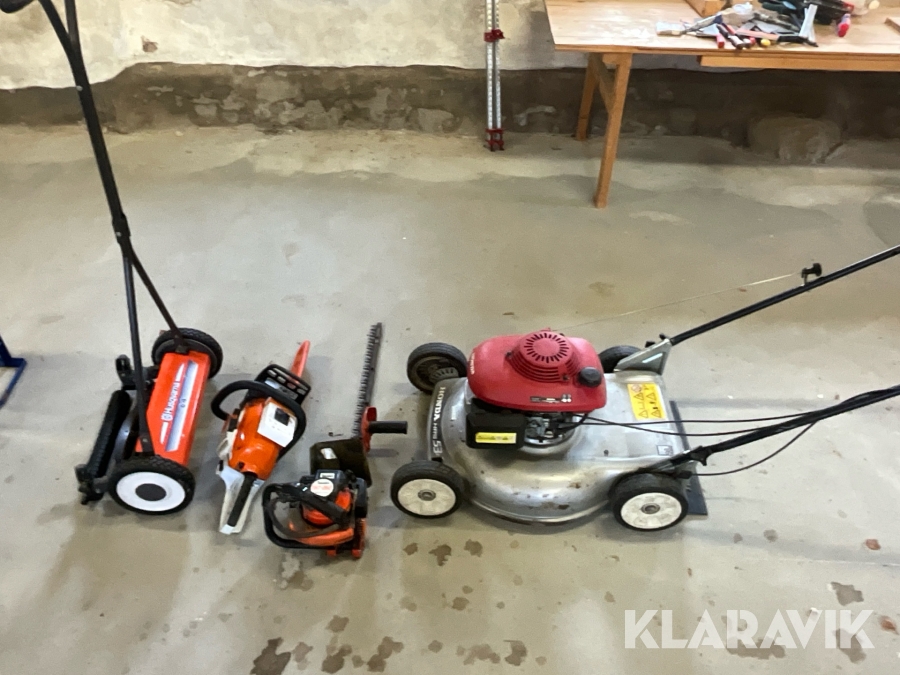 Diverse trädgårdmaskiner