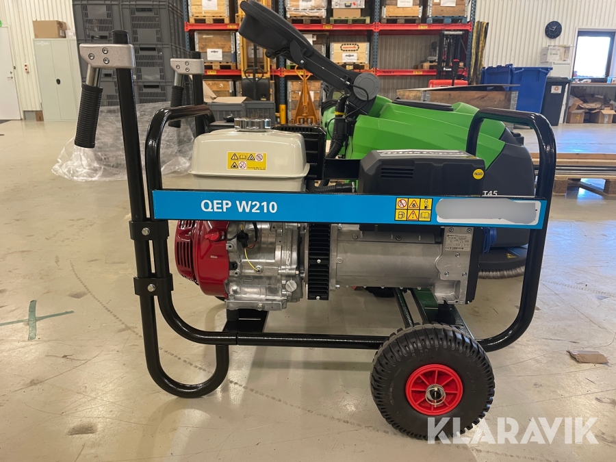 Bensinsvets Atlas Copco QEP W210 med tillbehör och generatorfunktion