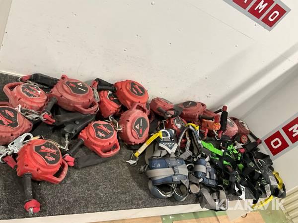 Fallskyddsutrustning 5st sele och 18st block