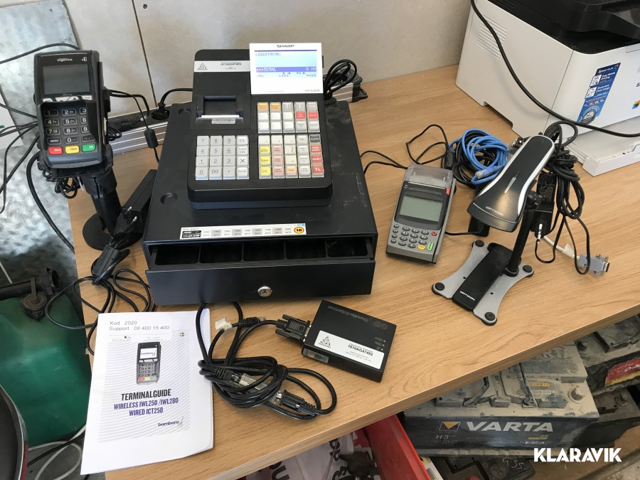 Kassaregister  Sharp ER-A280N med kortläsare m.m.