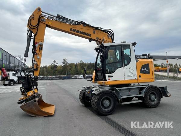 Grävmaskin Liebherr A 918 Compact Litronic med styrsystem , tippvagn och redskap