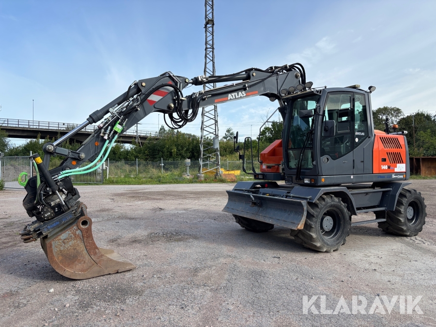 Grävmaskin Atlas 140 W med 3d grävsystem, tiltrotator och grävskopa