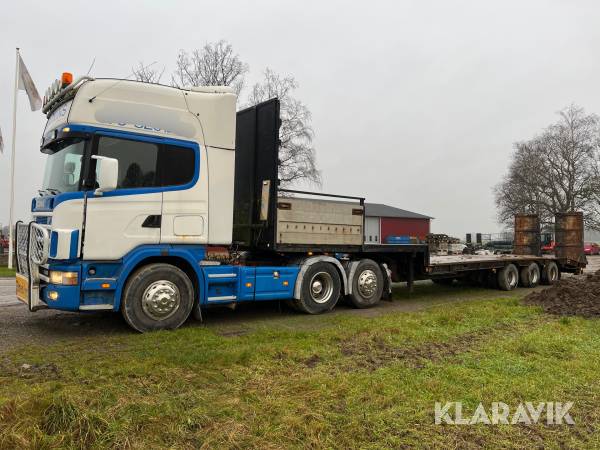 Dragbil med trailer Scania R124 6x2 400