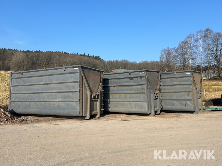 Fliscontainer 3 st CMT 40 m³ 24T inmätta