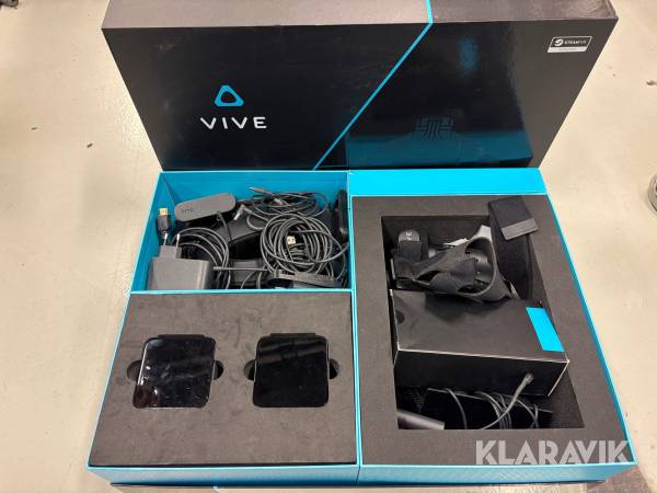 VR headset Htc Vive med med extra handkontroll