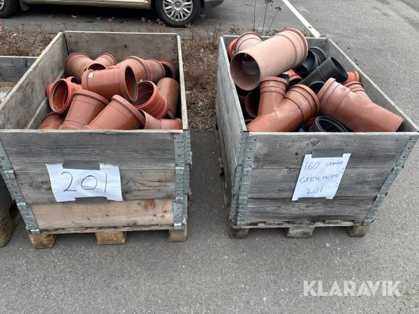 Diverse rördelar 160mm