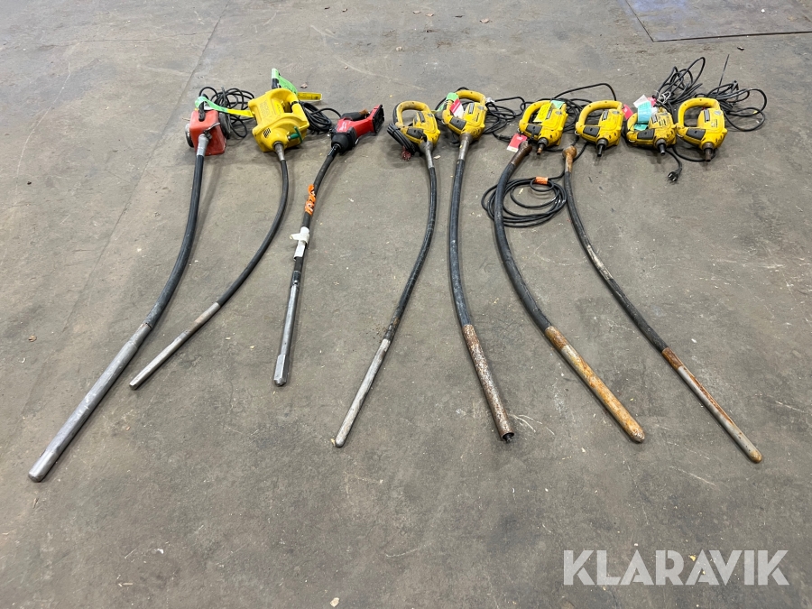9 st stavvibratorer Atllas Copco, Vacker Neuson, Swepac