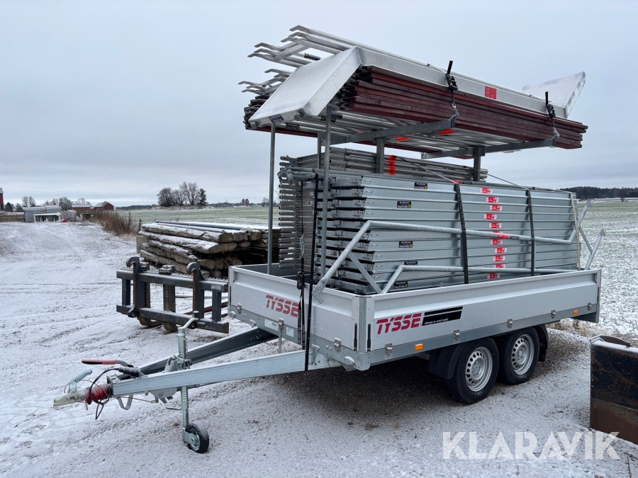 Byggställning 354 m2 med boggitrailer Altrad Ramställning Aluminium