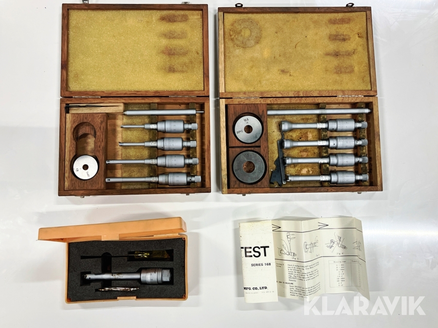 Sats med trepunkts-innermikrometrar Etalon