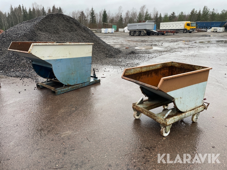 Tippcontainer med hjul 2 st 