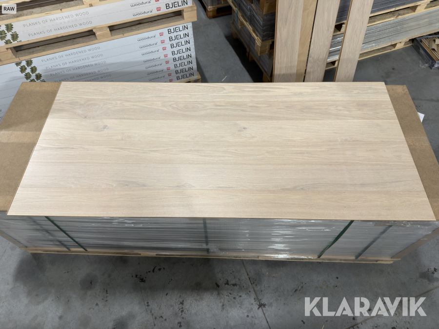 Ekgolv Woodura, Powder White, 95 kvm, 5-G, 1-stav, Välinge