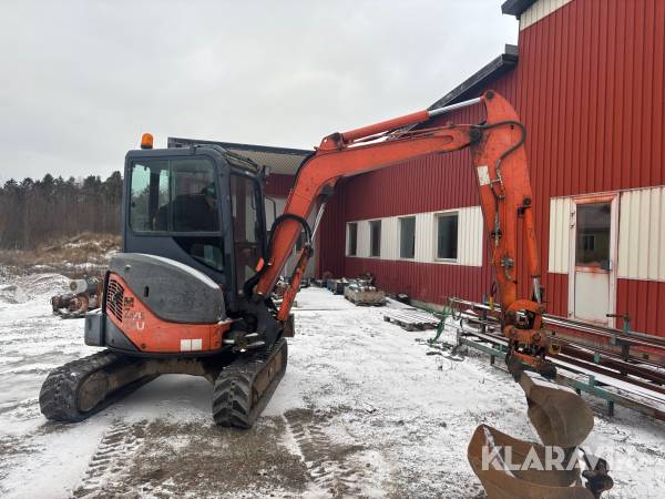 Grävmaskin Hitachi Zaxis 35U Lång sticka och mycket redskap