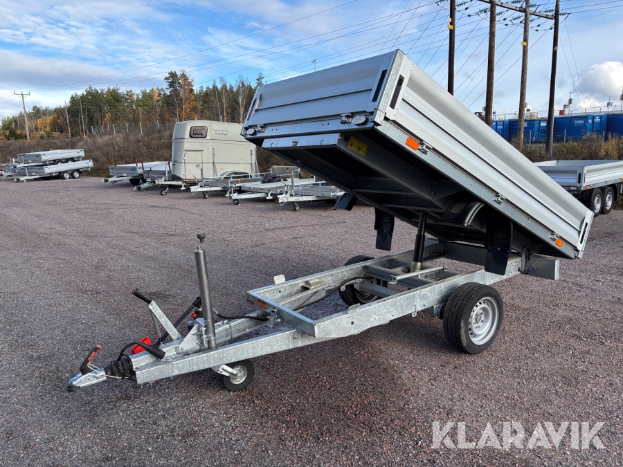 Personbilssläp Vezeko KA 1500R med fällbara lämmar och tipp