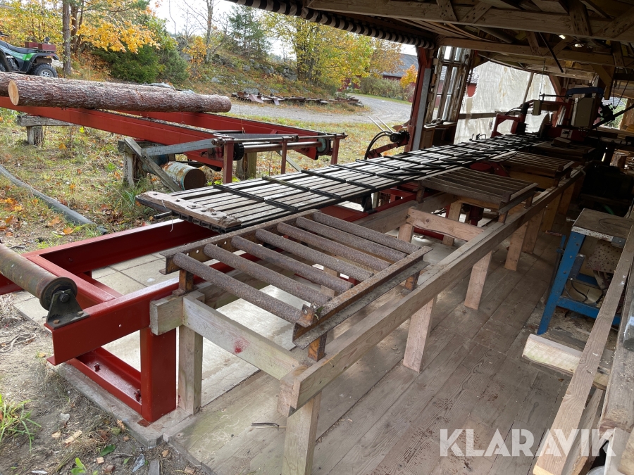 Sågverk Smålandsågen med stockbord, stockriktare & extra klingor