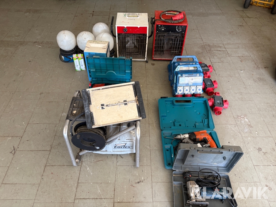 Sticksåg, Tapetborttagare, bygglampor, elcentraler