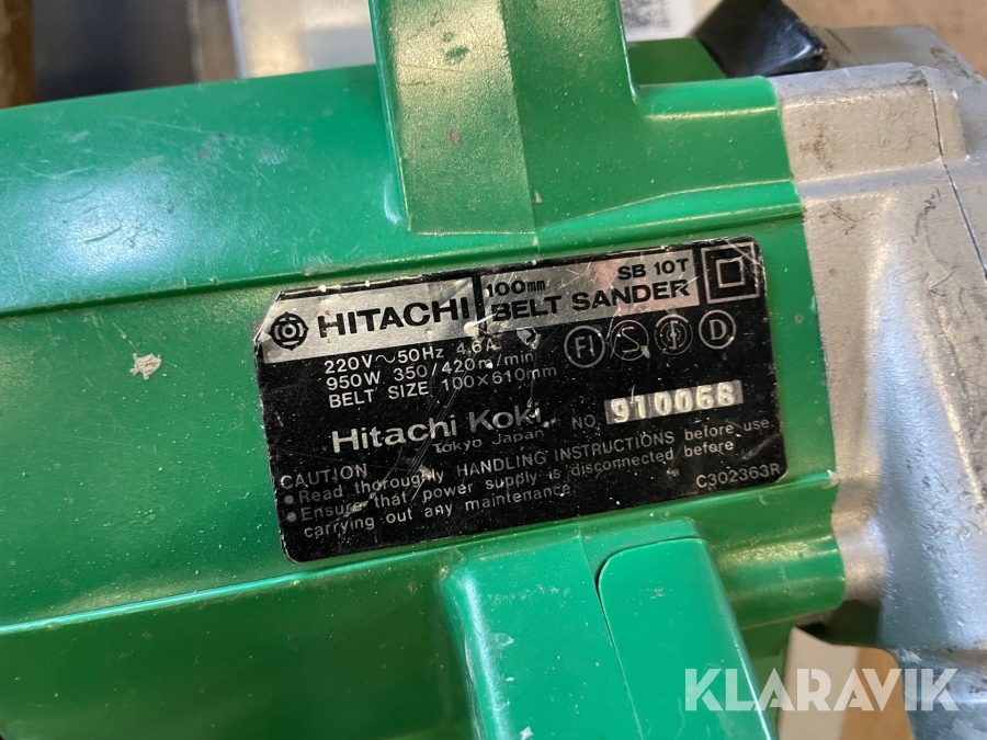 Bandslipmaskin Hitachi SB10T rnsk ldsvik Klaravik auktion