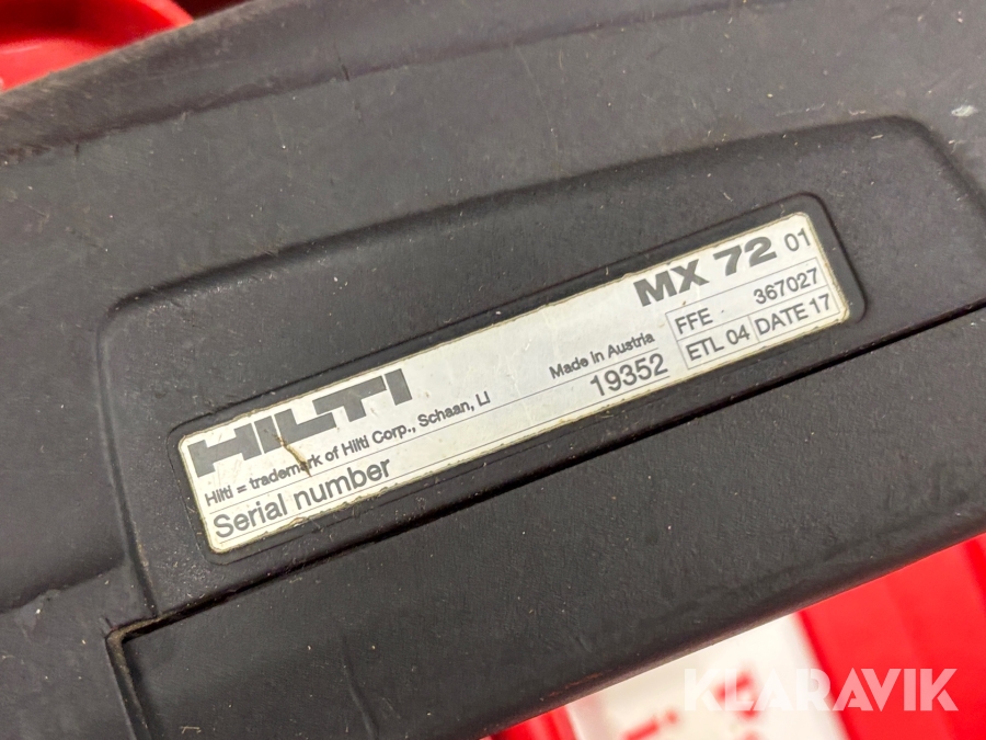 Parti med byggmaskiner Hilti & Max