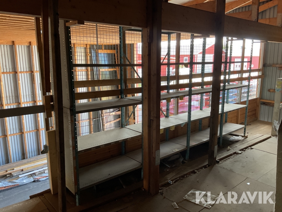 Plåtlagerhyllor 4 sektioner