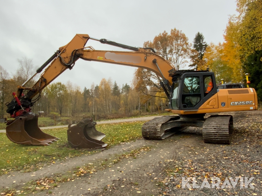 Grävmaskin Case CX250C grävsystem, rototilt + 3 skopor