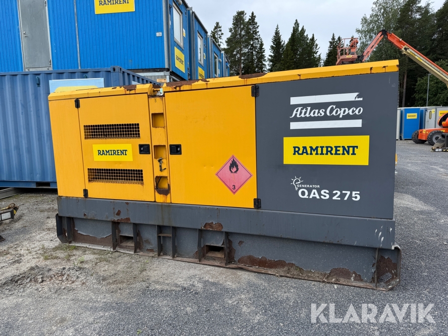 Generator 275 KVA Atlas Copco QAS 275