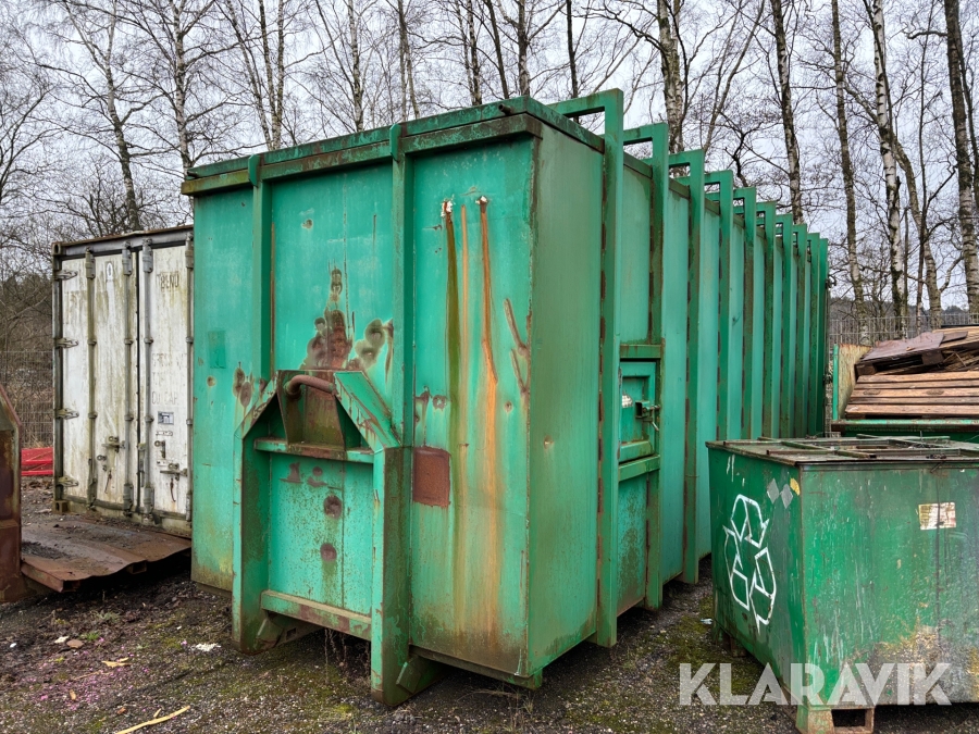 Komprimatorcontainer med flytande tak