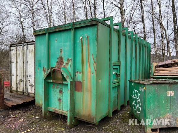 Komprimatorcontainer med flytande tak