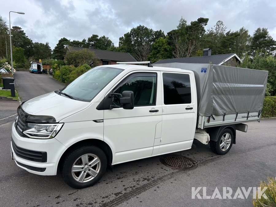 Flakbil Volkswagen Transporter Chassi Dubbelhytt T30 2.0 TDI 6-sits