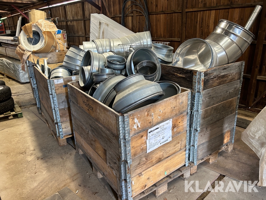 Ventilationsutrustning Lindab 7 pallar diverse