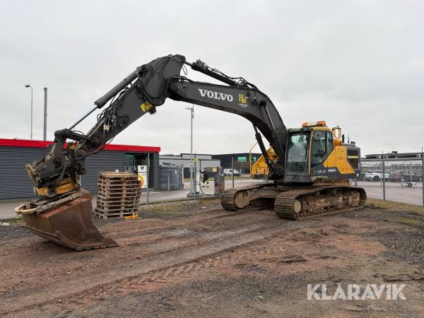 Grävmaskin Volvo EC300EL med tiltrotator och en skopa