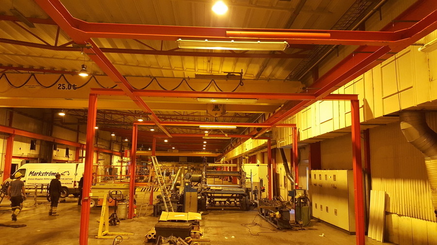 Stomme till maskinhall med 2st traverser