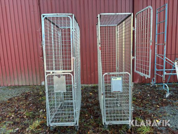 Stålburar på hjul 3 stycken