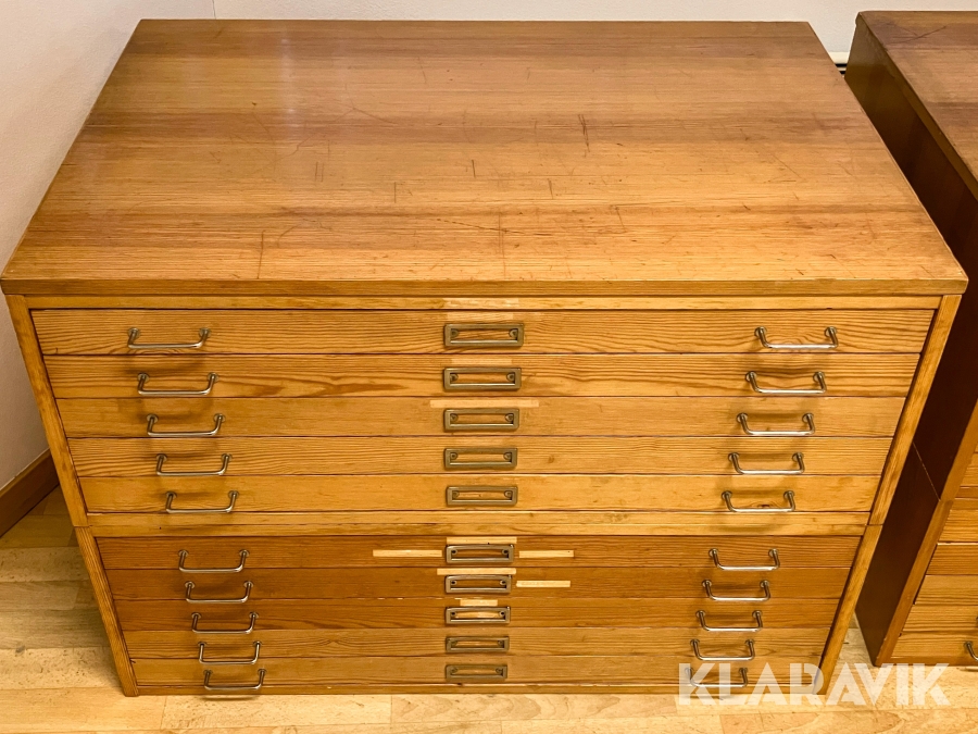 Ritning- och arkivskåp i trä Océ-Ingut AB A1 format