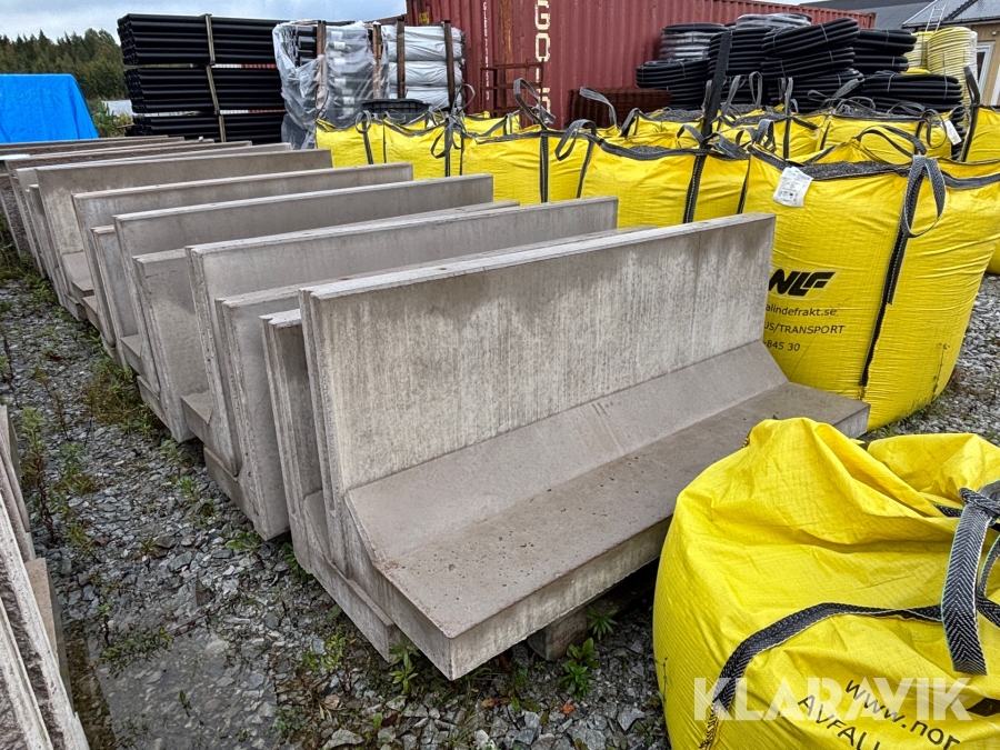 L-Stöd Vinninga Cement 2000 x 800 x 120 mm Släta 20 kn 12 st