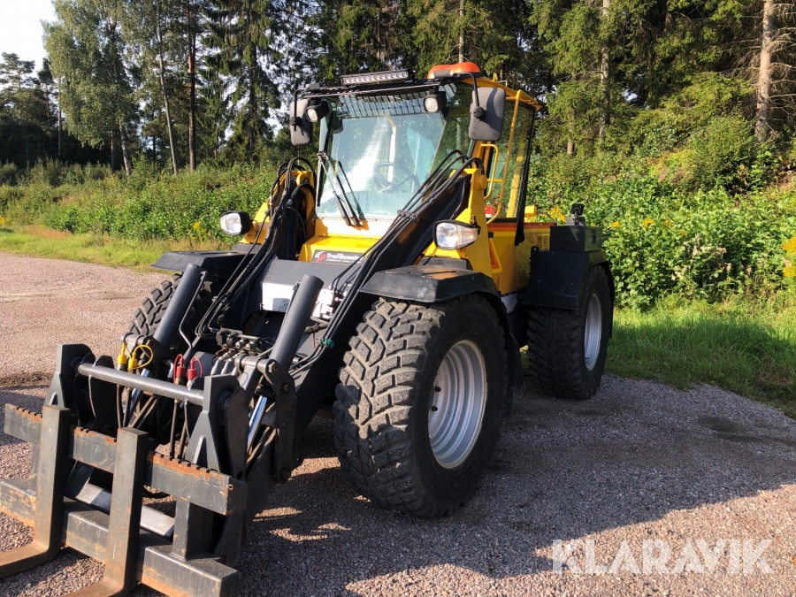 Hjullastare Wille 855 DW med pallgafflar och skopa 