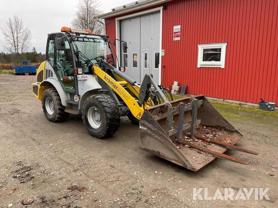 Lastmaskin Kramer Allrad 480 med skopa och gafflar