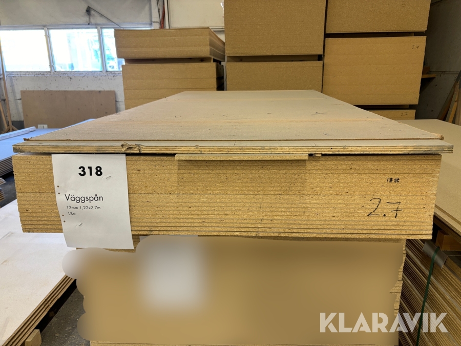 Väggspån 12mm 1,22x2,70m 18st