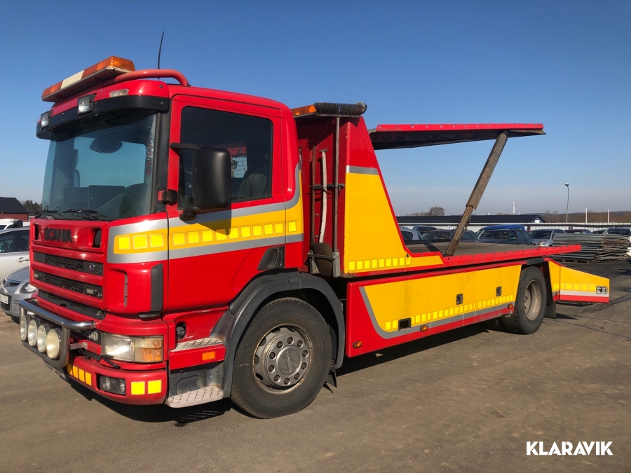 Bärgningsbil Scania P94 med dubbelflak