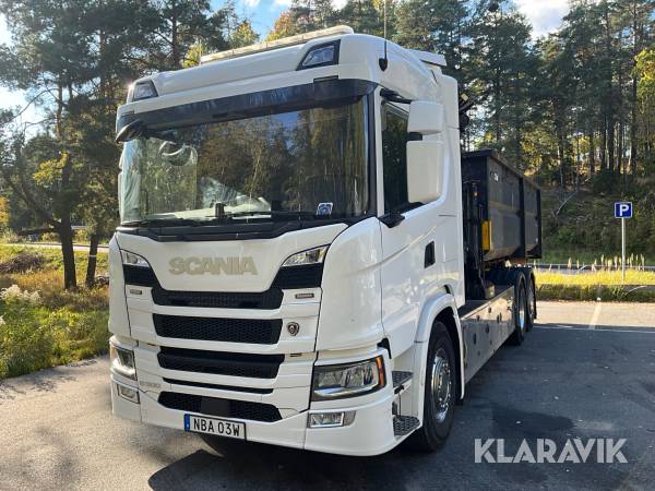 Kranväxlare Scania G 500 med HIAB X-HIPRO 232 E-5 kran och HIAB växlare 21T