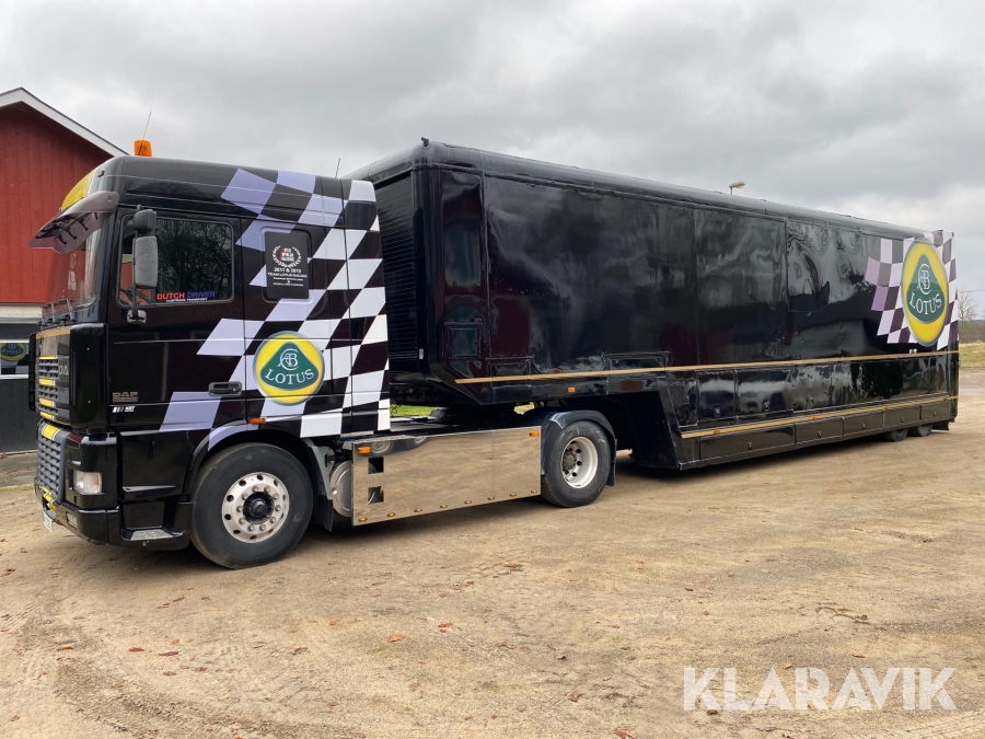 Racetrailer med dragbil Daf 95.430 / Overlander