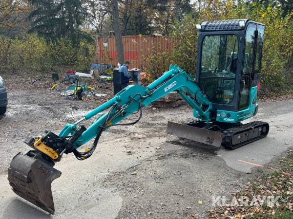 Minigrävare Kobelco SK17SR-3 med tilltrotator & redskap