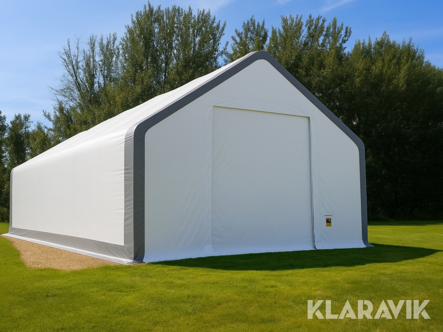 Lagertält / Tälthall 21.35m x 61.00 x 8.54m - Vit / Grå PVC 900g